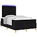 Letto Box Spring con materasso & LED nero 120x190 cm in tessuto - Foto miniatura 1