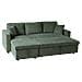 Divano Letto Angolare Clark A 3 Posti In Velluto A Coste Verde - Foto miniatura 4