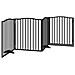 Cancello per Cani Porta Pieghevole Nero 4 Pannelli 320cm Pioppo - Foto miniatura 6