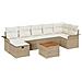 Set Divano da Giardino con cuscino 8 pcs Beige Poly Rattan - Foto miniatura 1