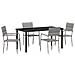 Set da Pranzo per Giardino 5 pcs Grigio Poly Rattan - Foto miniatura 1
