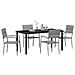 Set da Pranzo per Giardino 5 pcs Grigio Poly Rattan - Foto miniatura 3