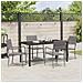 Set da Pranzo per Giardino 5 pcs Grigio Poly Rattan - Foto miniatura 4