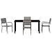 Set da Pranzo per Giardino 5 pcs Grigio Poly Rattan - Foto miniatura 7