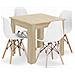 Set di tavolo quadrato Valora 80x80 Sonoma Oak + 4 sedie Osaka White - Foto miniatura 1