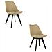 Sedia RIXK - Beige scuro con gambe nere x 2 - Foto miniatura 1