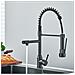 Rubinetto per lavello da cucina, Blackswan, tipo M385 con 2 modalità e 2 uscite, doccia mobile, modello nero opaco, misura 47 cm - Foto miniatura 2