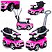 Cavalcabile spingi, 3-in-1, auto per bambini, grande auto, clacson, musica, rosa e nera - Foto miniatura 4