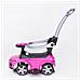 Cavalcabile spingi, 3-in-1, auto per bambini, grande auto, clacson, musica, rosa e nera - Foto miniatura 3