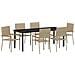 Set da Pranzo per Giardino con cuscino 7 pcs Beige polyrattan - Foto miniatura 1