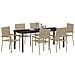 Set da Pranzo per Giardino con cuscino 7 pcs Beige polyrattan - Foto miniatura 3
