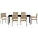 Set da Pranzo per Giardino con cuscino 7 pcs Beige polyrattan - Foto miniatura 7