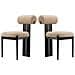 Set Di 2 Sedie Da Pranzo Schienale Cilindrico 50x61.5x78.5cm - Cammello - Foto miniatura 1