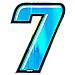 Numero 7 Adesivo Slim Olografico Blu, 10 x 6,5 cm - Foto miniatura 1