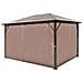 Gazebo Con Tenda Marrone In Alluminio 400 X 300 Cm Impermeabile - Foto miniatura 3
