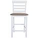 Set 2 Pz Sedia Da Bar In Legno Bianco E Beige - Foto miniatura 4