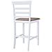 Set 2 Pz Sedia Da Bar In Legno Bianco E Beige - Foto miniatura 8