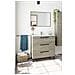 Mobile sottolavabo Palmdale, Mobiletto per bagno, Armadio a 3 cassetti e specchio, lavabo non incluso, cm 80x45h86, Rovere - Foto miniatura 1