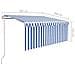 Tenda Automatica Parasole Led Sensore Vento 3x2,5m Blu E Bianca - Foto miniatura 2