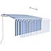 Tenda Automatica Parasole Led Sensore Vento 3x2,5m Blu E Bianca - Foto miniatura 4