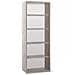 Libreria Alta Moderna In Legno Beton Cemento Quattro Ripiani 71x41x H199 Cm - Foto miniatura 1