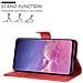 Custodia Compatibile Con Samsung Galaxy S10 In Rosso Carminio - Coperchio Protettiva Con Chiusura Magnetica, Funzione Stand E Tasca Per Le Carte - Foto miniatura 3