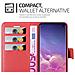 Custodia Compatibile Con Samsung Galaxy S10 In Rosso Carminio - Coperchio Protettiva Con Chiusura Magnetica, Funzione Stand E Tasca Per Le Carte - Foto miniatura 4