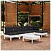 Set Divani da Giardino 6 pz con Cuscini Bianchi Legno di Pino - Foto miniatura 1