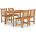 Set Da Pranzo Per Esterni 5 Pz In Legno Massello Di Teak - Foto miniatura 2