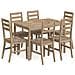 Set Da Pranzo 7 Pz In Legno Massello Di Acacia - Foto miniatura 2