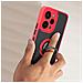 Cover Per Xiaomi Redmi 12 Anello Metallico Supporto Bordo Rosso - Foto miniatura 3