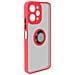 Cover Per Xiaomi Redmi 12 Anello Metallico Supporto Bordo Rosso - Foto miniatura 5
