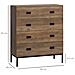 Cassettiera 4 Cassetti In Truciolato E Metallo Per Soggiorno E Camera Da Letto, 80x39x95 Cm, Marrone - Foto miniatura 6