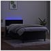 Letto A Molle Con Materasso E Led Nero 100x200 Cm In Velluto - Foto miniatura 3