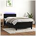Letto A Molle Con Materasso E Led Nero 100x200 Cm In Velluto - Foto miniatura 8