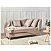 Chaise Longue Versione Destra Meri Lino Sintetico Marrone Chiaro Con Contenitore - Foto miniatura 1
