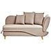 Chaise Longue Versione Destra Meri Lino Sintetico Marrone Chiaro Con Contenitore - Foto miniatura 3