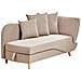 Chaise Longue Versione Destra Meri Lino Sintetico Marrone Chiaro Con Contenitore - Foto miniatura 4