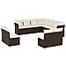 Set Divani Da Giardino 11 Pz Con Cuscini Polyrattan Marrone - Foto miniatura 2