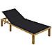 Lettino Da Giardino Con Cuscino Nero Legno Di Pino Impregnato - Foto miniatura 2