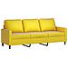 Divano a 3 Posti con Poggiapiedi Giallo 180cm in Velluto - Foto miniatura 4
