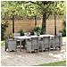 Tavolo da Giardino Grigio Chiaro 250x100x73 cm in Polyrattan - Foto miniatura 2