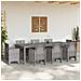 Tavolo da Giardino Grigio Chiaro 250x100x73 cm in Polyrattan - Foto miniatura 3