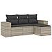 Set Divano da Giardino 4pz con Cuscini Grigio Chiaro Polyrattan - Foto miniatura 1