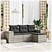 Set Divano da Giardino 4pz con Cuscini Grigio Chiaro Polyrattan - Foto miniatura 2