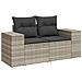 Set Divano da Giardino 4pz con Cuscini Grigio Chiaro Polyrattan - Foto miniatura 3