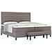 Letto a Box Spring con Materasso e Panchina Taupe 200x200 cm Tessuto - Foto miniatura 1