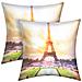 Set Di 2 Copricuscini 40x40 Cm Design Moderno Torre Eiffel - Foto miniatura 3