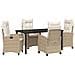 Set da Pranzo per Giardino 5 pcs Beige polyrattan - Foto miniatura 1