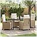 Set da Pranzo per Giardino 5 pcs Beige polyrattan - Foto miniatura 2